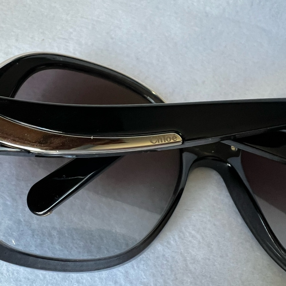 Chloe CE714S Sunglasses Black and Silver Oversized Designer - NWOB - Picture 7 of 9